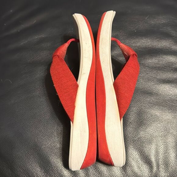 Clarks Cloudsteppers Arla Glison Fabric Ortholite Wedge Thong Flip Flop Sandals - Picture 8 of 8